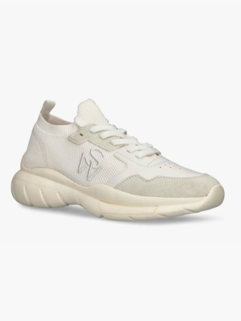 Stuart Weitzman 5050 Suede Leather Knit Chunky Sporty Casual Lace-Up Sneaker, 10